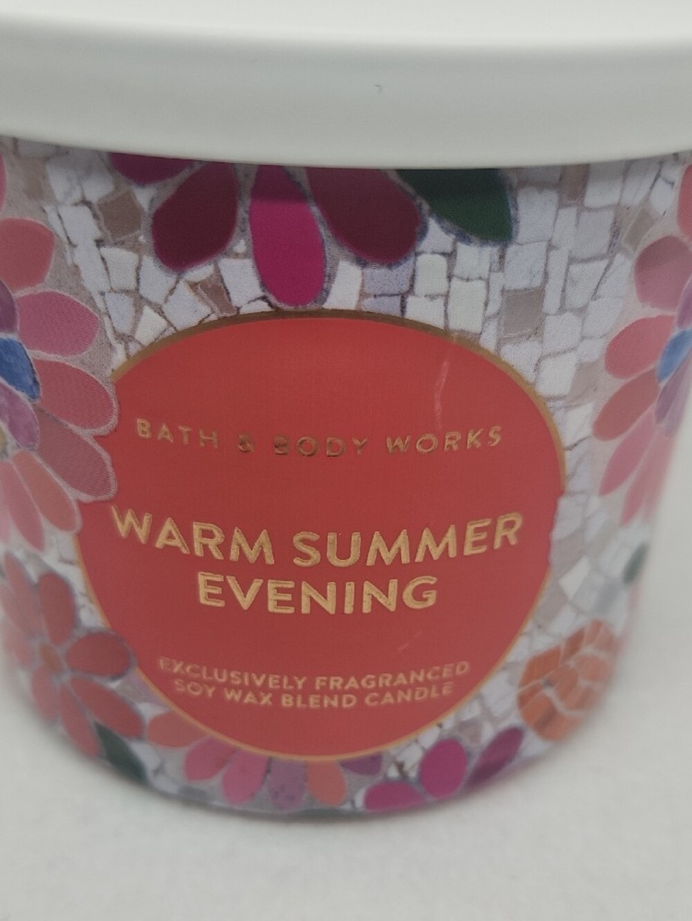 Bath & Body Works Warm Summer Evening Candle - Pink, Coral, Purple Floral Jar - Picture 2 of 5